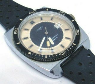 Vintage Men ' s 1973 TIMEX Automatic DIVER Wrist Watch (Uber cool) 3