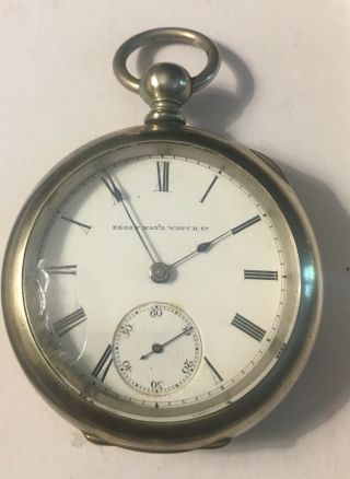 1873 Elgin Key Wind Pocket Watch Sz18 11j G.  M Wheeler Grade 57 Silveroid