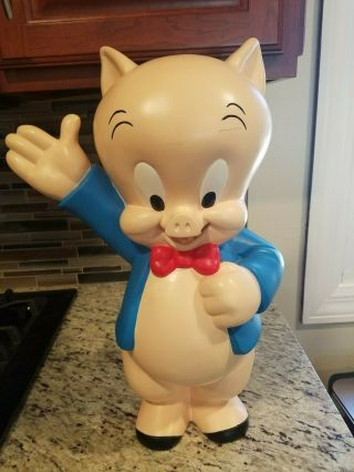 Very Rare 20 " Large " Porky Pig " Resin Statue Big Fig Warner Bros Looney Tunes