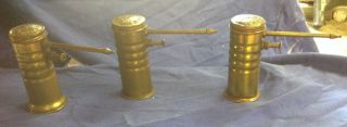 3 Vintage Antique Eagle No.  66 Brass Pump Squirt Oiler Oil Cans