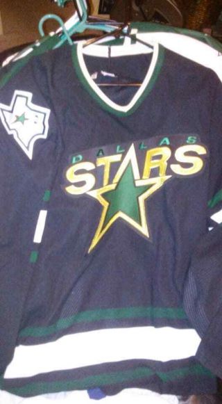 Dallas Stars Hockey Vintage Black Jersey Ccm Size 52 Blank Player,