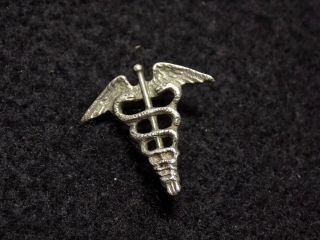 Wwii Us Army Medical Corps Sterling Silver Insignia
