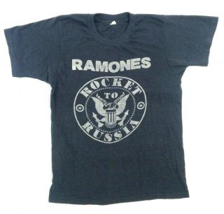 Vtg Ramones Rocket To Russia Tee Shirt 50/50 Single Stitch Rare Punk