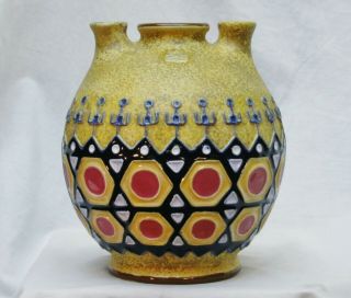 Vintage Czech Imperial Amphora 8 " X 7 " Vase 1934 World 