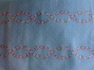 Vintage Cotton Fabric,  Flocked Flowers,  Dotted Swiss,  Flocked Dress