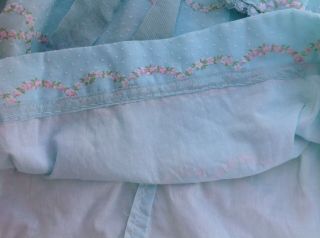 Vintage Cotton Fabric,  Flocked Flowers,  Dotted Swiss,  Flocked Dress 8