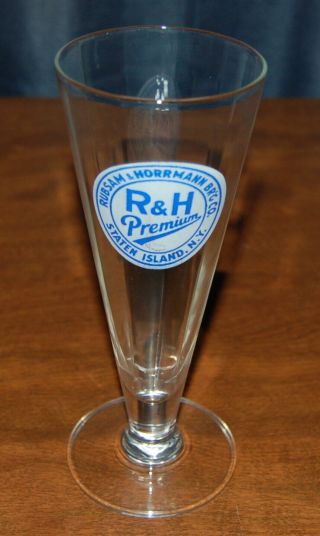 Rubsam & Horrmann Brewing Co.  Staten Island,  Ny Beer Glass 7 " Tall Vintage Rare