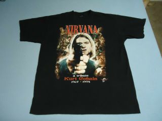 Vintage Nirvana Shirt Xl Embroidered,  Rare Pearl Jam Kurt Cobain Soundgarden