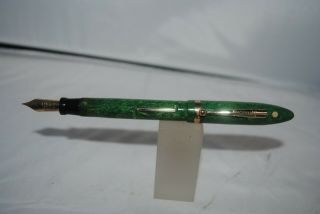 Restored Vintage Sheaffer Balance Jade Ink Fountain Pen W/14k Fine Nib