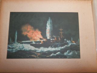 Ww2 Japanese Navy Strategy Painting.  Battle Of Badung Strait.