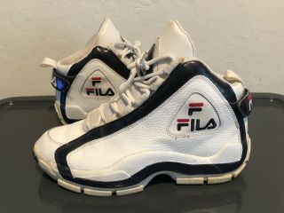 Vintage 1996 Fila Grant Hill Basketball Shoes White Blue Rare Men 