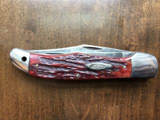 Vintage Case Xx 6265 Red Bone Folding Hunter Rare Old Knives 1940 - 64 2nd Cut Red
