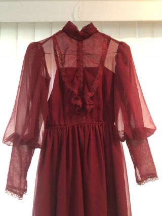 Vintage 1890’s - 1900’s - 1920’s ? Red Dress One Of A Kind Antique Costume Rare