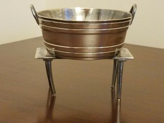 Antique Gorham Sterling Silver " Wash Tub On Bench " 3 " W X 2.  5 " H Approx.  4 Oz.