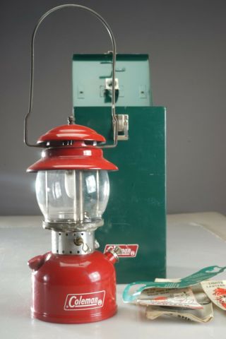 Vintage Coleman Model 200 Red Sport - Lite Lantern W/case & Coghlan 