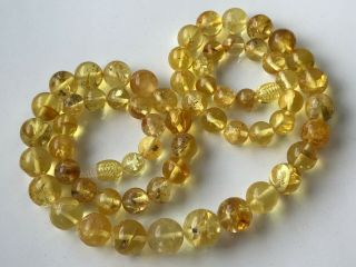 Natural Vintage Amber Beads Antique Baltic Old Necklace 26.  76 gr 6
