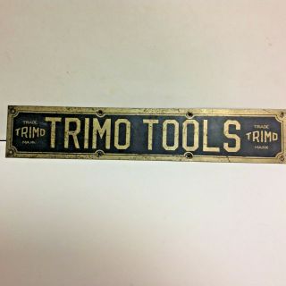 Vintage Hardware Store Trimo - Stanley Tools Brass Store Display Sign Rare