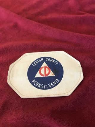 Vintage Civil Defense (cd) Arm Band From Lehigh County (allentown),  Pa.
