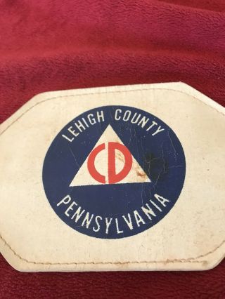 Vintage Civil Defense (CD) Arm Band from Lehigh County (Allentown),  PA. 2