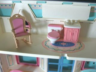 Vintage Fisher Price 1993 Loving Family 6364 Folding Dollhouse People Furniture 7