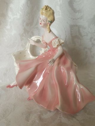 Vintage RARE Florence Ceramics Figurine Catherine In Pink PERFECT. 3