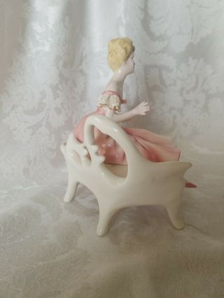 Vintage RARE Florence Ceramics Figurine Catherine In Pink PERFECT. 7