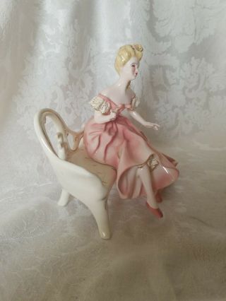 Vintage RARE Florence Ceramics Figurine Catherine In Pink PERFECT. 8