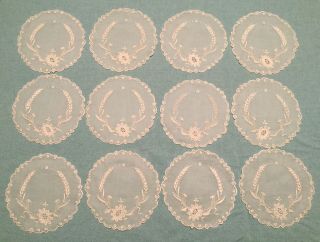 Vintage Set Of 12 Marghab Margandie Wheat Pattern Coasters 5.  5” D. 2