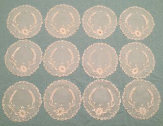 Vintage Set Of 12 Marghab Margandie Wheat Pattern Coasters 5.  5” D. 3