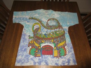 Grateful Dead T Shirt Vintage 1993 Roller Coaster Tie Dye Xl Usa Liquid Blue Gdm