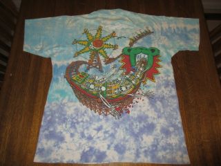 Grateful Dead T Shirt Vintage 1993 Roller Coaster Tie Dye XL USA Liquid Blue GDM 2