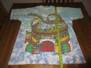 Grateful Dead T Shirt Vintage 1993 Roller Coaster Tie Dye XL USA Liquid Blue GDM 6