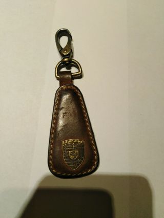 Vintage Porsche Dealer Key Chain Fob Leather 901 550 928 944 911 356