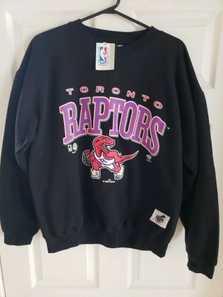 Vintage 1994 Toronto Raptors Nba Big Logo Sweatshirt Hoodie Spellout Rare Nwt