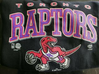 Vintage 1994 Toronto Raptors NBA Big Logo Sweatshirt Hoodie Spellout Rare NWT 2