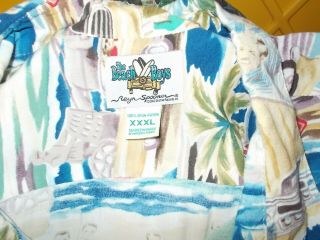 Vintage 2002 Reyn Spooner The Beach Boys Rayon Hawaiian Shirt Song Graphics 3XL 4