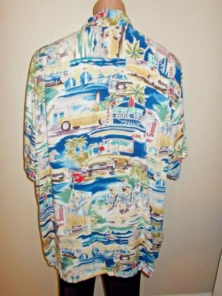 Vintage 2002 Reyn Spooner The Beach Boys Rayon Hawaiian Shirt Song Graphics 3XL 6