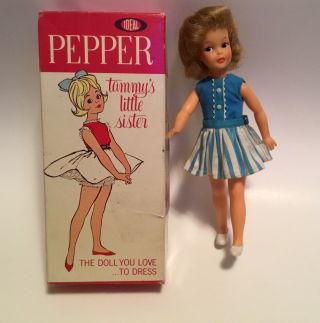 Vintage Ideal Tammy’s Sister Pepper With Box & Outfit What A Doll