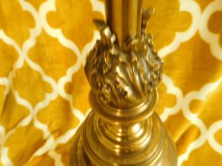 Vintage Stiffel Table Lamp Heavy Brass with Shade 2