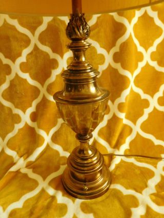 Vintage Stiffel Table Lamp Heavy Brass with Shade 6