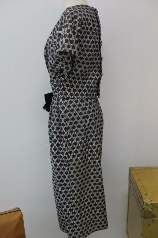 Vintage Adele Simpson Dress Bow Jackie O Style Geometric Retro Mod Cocktail 6