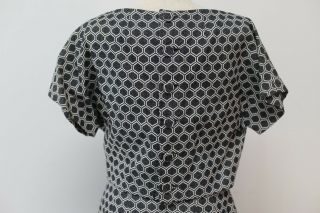 Vintage Adele Simpson Dress Bow Jackie O Style Geometric Retro Mod Cocktail 8