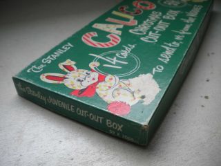 Vtg Stanley Box Set of 12 Christmas Calico Greeting Cards for Kiddies Children 3