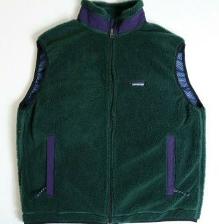 Vintage Patagonia Vest USA 90s PEF Windblock Natural Thick Pile Fleece Mens XXL 2