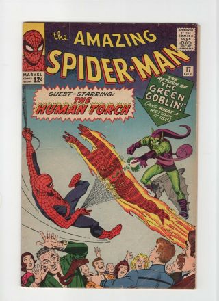 Spider - Man 17 Vintage Marvel Comic Key 2nd Green Goblin Silver 12c