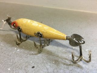 Vintage Heddon Dowagiac Minnow 150 Fishing Lure - 5 Hook - Glass Eyes - w/Box 3