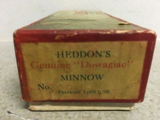 Vintage Heddon Dowagiac Minnow 150 Fishing Lure - 5 Hook - Glass Eyes - w/Box 7