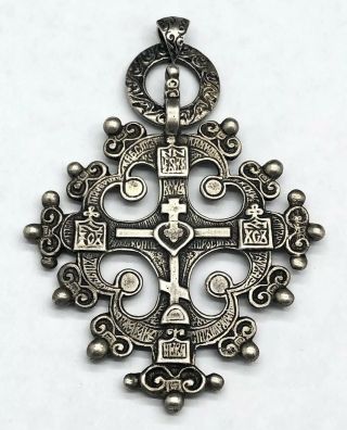 Vintage Guglielmo Cini Boston Sterling Silver 925 Gothic Cross Pendant Wowza