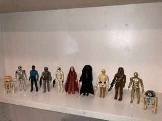 Vintage 1977 - 1980 Star Wars Action Figures Chewbacca,  Darth Vader,  etc.  11 Total 3