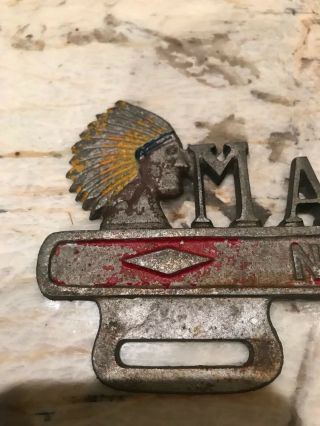 Vintage MANCHESTER HAMPSHIRE LICENSE PLATE TOPPER & PLATE Advertising Sign 3